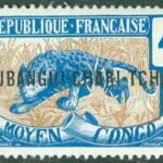 Oubangui-Chari-Tchad – M    3 Leopard. Påtryck på Mellersta Kongo, 4 C **
