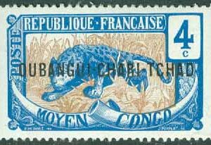 Oubangui-Chari-Tchad – M    3 Leopard. Påtryck på Mellersta Kongo, 4 C **