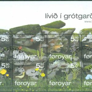 Färöarna – F  618-625 (BL 34) Liv i en stenmur, block kpl stpl