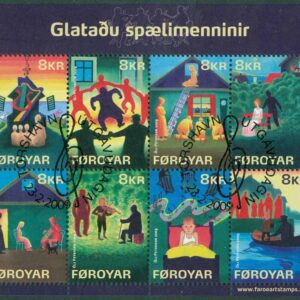 Färöarna - F  659-666 (BL 39) De förtappade spelmännen, block kpl stpl