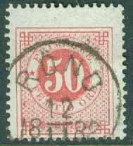 F   36 Ringtyp 50 öre t. 13 stpl RÖNÖ 12.11 1882  (E/Ög)