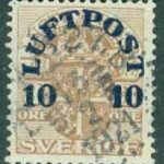 F  136 Luftpost 10 öre. PLK 327 B15.2 1921