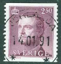 F 1604 Carl XVI Gustaf 2.50 kr. Nära prakt JÖRLANDA 14.01.91  (O/Bo)
