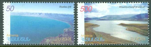 Armenien - M  431-432 Europa 2001 - Livgivande vatten, 2 kpl **