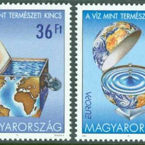 Ungern – M 4674-4675 Europa 2001 – Livgivande vatten, 2 kpl **