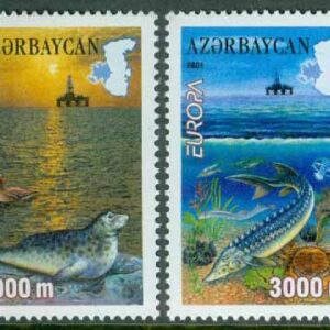 Azerbajdzjan – M  494-495A Europa 2001 – Livgivande vatten, 2 kpl **