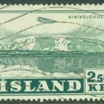Island – F  313 Luftpost, jöklar med flyg, 2,50 kr