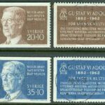 F  538-539 Gustaf VI Adolf 80 år, 4 kpl stpl