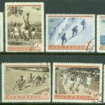 Sovjet – M 1710-1717 Sport bl.a.häcklöpning och simning, 8 kpl stpl