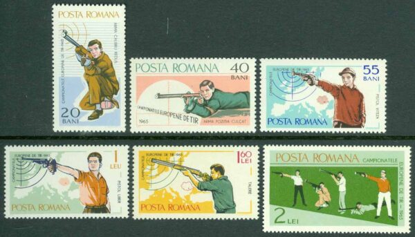 Rumänien - M 2407-2412 EM i skytte i Bukarest 1965, 6 kpl **