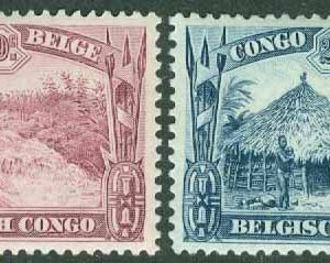 Belgiska Kongo – M  132-133 Hydda och Sankurafallen, 2 ol *