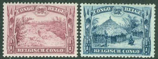 Belgiska Kongo - M  132-133 Hydda och Sankurafallen, 2 ol *