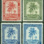 Belgiska Kongo – M  204, 207, 209-210 Oljepalmer, 4 ol *