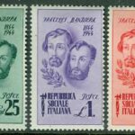 Italien – M  663-665 Bröderna Bandieras död 100 år, 3 kpl *