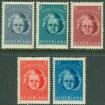 Nederländerna – M  444-448 ”Voor het kind” 1945, 5 kpl **