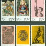 DDR – M 1607-1612 Konstveckan, målningar, 6 kpl **