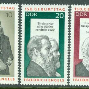DDR – M 1622-1624 Friedrich Engels födelse 150 år, 3 kpl **