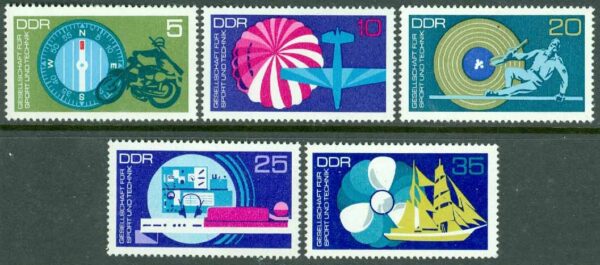DDR - M 1773-1777 Sällskapet för idrott och teknologi (GST) 20 år, 5 kpl **