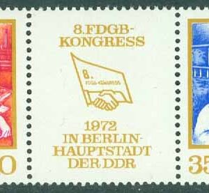 DDR – M 1761-1762 Fria tyska fackföreningsförbundets kongress, 3-strilp kpl **