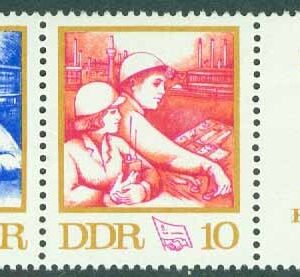 DDR – M 1761-1762 Fria tyska fackföreningsförbundets kongress, 3-strilp kpl **