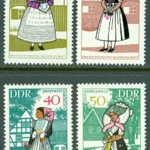 DDR – M 1353-1356 Folkdräkter III, 4 kpl **