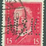 Deutsches Reich – M  414 Paul von Hindenburg, 15 Pf stpl SKYDDSPERFORERAT M.S.K.