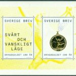 Bragdguldet 100 år – Souvenirark ( 2 märken Sverige brev)