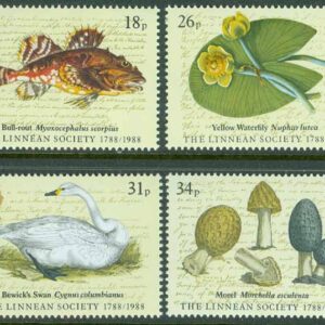 England – M 1131-1134 Linné-sällskapet 200 år, 4 kpl **