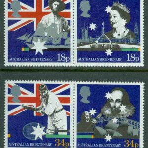England – M 1151-1154 Koloniseringen av Australien 200 år, 2 par kpl **
