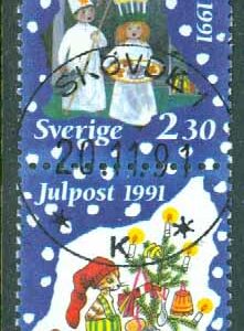 F 1714SX Julpost 1991. Lyx SKÖVDE 20.11.91  (R/Vg)