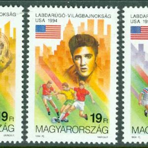 Ungern – M 4298-4300 VM i fotboll 1994 i USA, artister, 3 kpl **