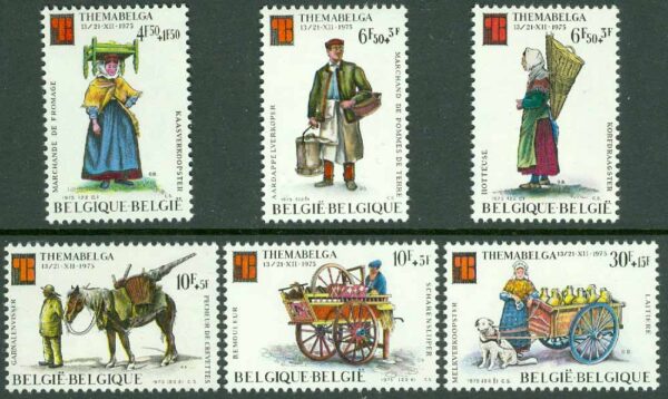 Belgien - M 1841-1846 Motivfrimärksutställningen THEMABELGA 1975, 6 kpl **
