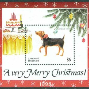 Antigua & Barbuda – M 2860 (BL 415) Hundraser, Jack-Russell-Terrier, block **