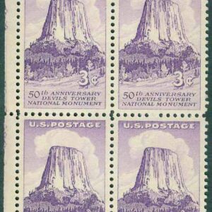 USA – M  706 Naturmonumentet Devis Tower 50 år, 4-block kpl **