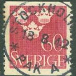F  286 Tre kronor 60 öre. STOCKHOLM PAK A 18.8.42 (A/U)