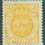 Sverige – F   72cz Lilla Riksvapnet 2 öre vm våglinjer + KPV **