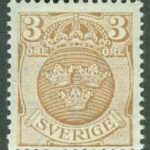 Sverige – F   73cz Lilla Riksvapnet 3 öre vm våglinjer + KPV **