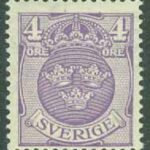 Sverige – F   74cz Lilla Riksvapnet 4 öre vm våglinjer + KPV **