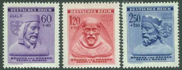 Böhmen och Mähren - M  128-130 Richard Wagners födelse 130 år, 3 kpl **