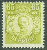 Sverige – F   93 Gustaf V i medaljong 65 öre **