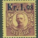 Sverige – F   97vm1 Gustaf V i medaljong, 1:98 på 5 kr **