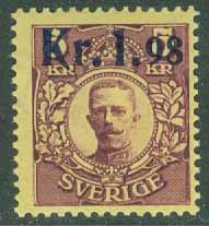 Sverige – F   97vm1 Gustaf V i medaljong, 1:98 på 5 kr **