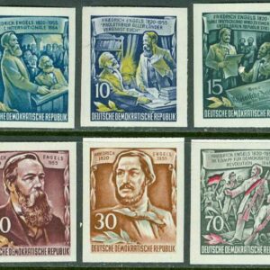 DDR – M  485-490 B 60-årsminnet av Friedrich Engels död, 6 kpl otand. **