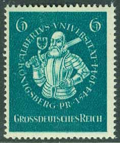 Deutsches Reich – M  896 Albertus-universitetet (Albertina), Königsberg 400 år, 1 kpl **