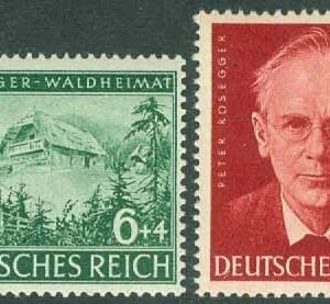 Deutsches Reich – M  855-856 Peter Rosegger (1843-1918), författare, 2 kpl **