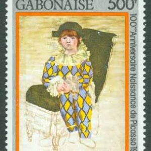 Gabon – M  804 Pablo Picassos födelse 100 år, ”Paul som Harlekin”, 1 kpl **