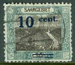Saargebiet – M   72 A Landskapsbilder, 10 C på 30 Pf stpl