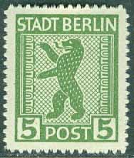 Berlin och Brandenburg – M    1 A Berlinbjörn, (sågtandat) 5 Pf **