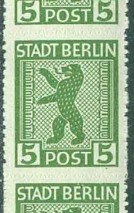 Berlin och Brandenburg – M    1 A Berlinbjörn, sågtandat trestrip, 5 Pf **