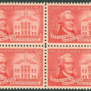 USA – M  708 A. Hamilton (1755-1804), Politiker; Federal Hall, New York, 4-block kpl **